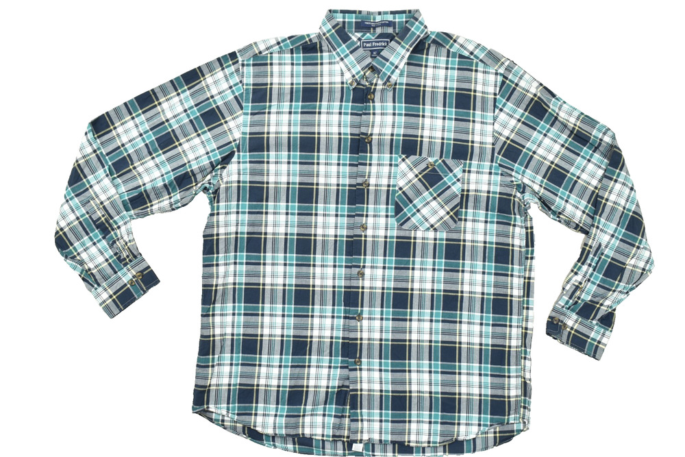 Paul Fredrick Shirt XLT Plaid Button Down Long Sleeve Finest Long Staple Cotton
